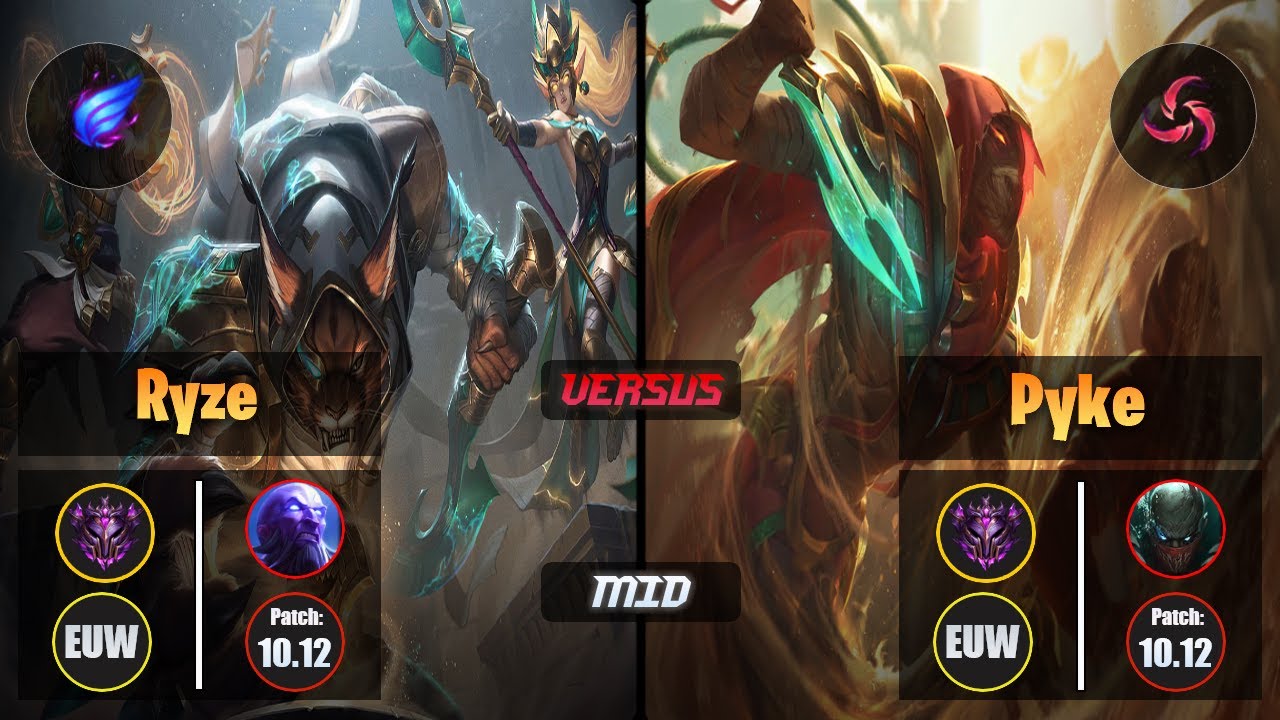 Master RYZE [Phase Rush] (Mid) VS  PYKE - Master EUW Patch 10.12