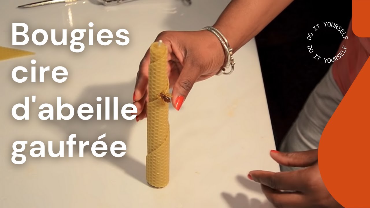 Fabriquer une BOUGIE en CIRE D'ABEILLE GAUFRÉE