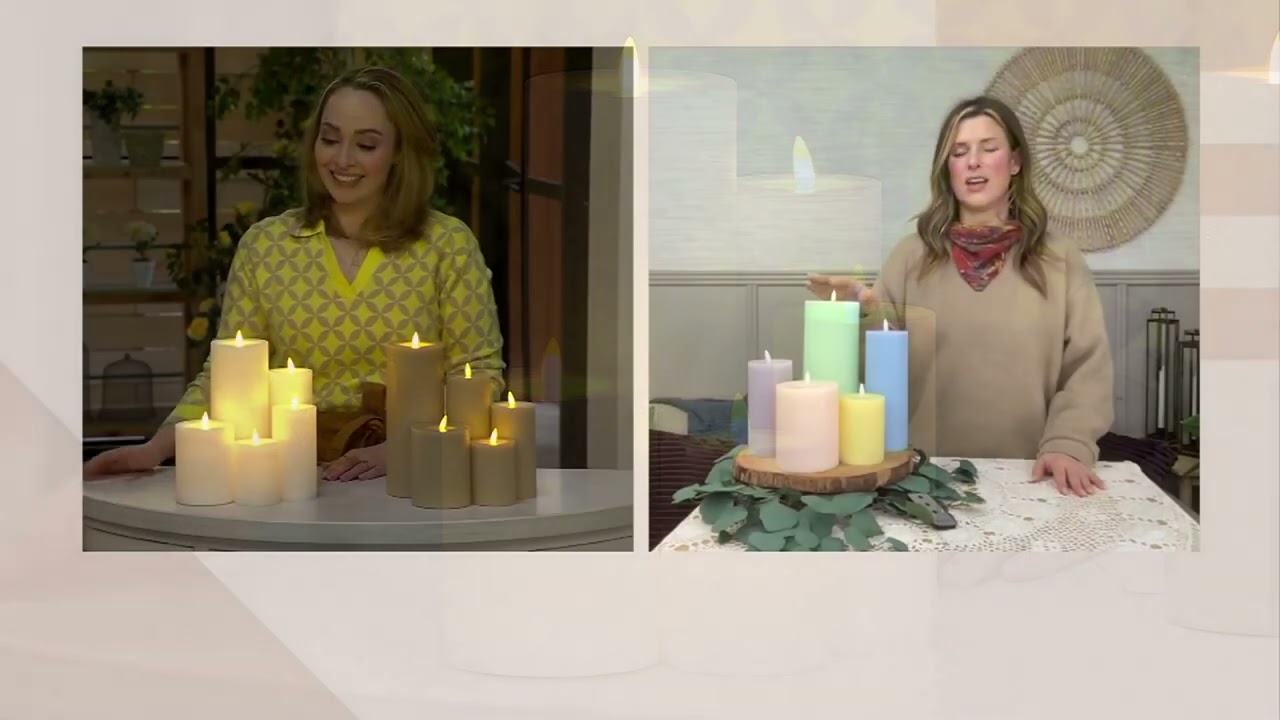 Home Reflections S/5 Flameless Brushed Pillars on QVC