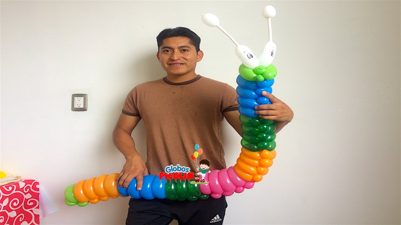 Como hacer oruga con globos 260 # 48