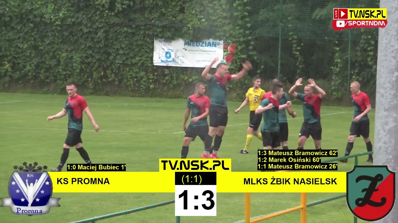 tv.nsk.pl [bramki] KS Promna - MLKS Żbik Nasielsk 1:3 (1:1) 2021-07-03 g. 16 Awans Żbika do IV ligi