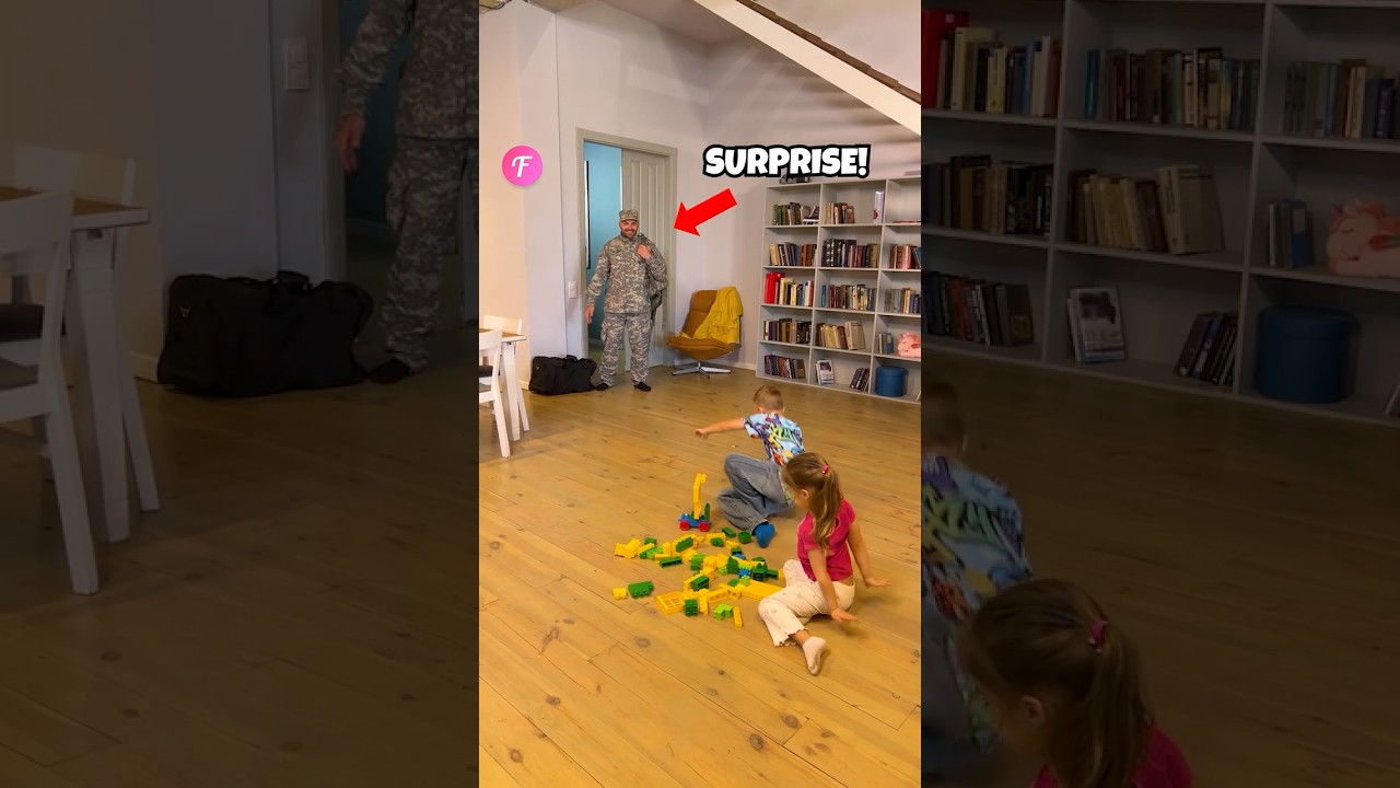 Heartwarming ❤️ Soldier's Surprise Homecoming for Kids #familylove #shorts