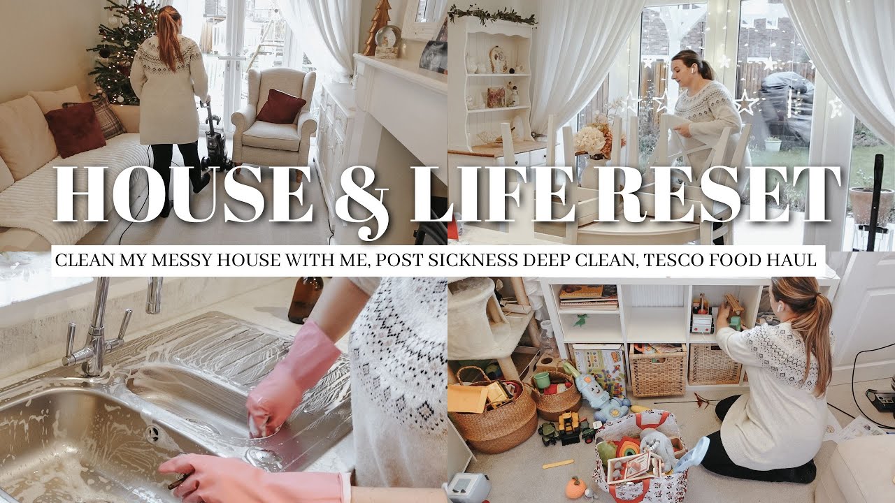 WEEKLY RESET AT CHRISTMAS  post sickness bug clean & refresh, deep cleaning carpets, tesco food haul