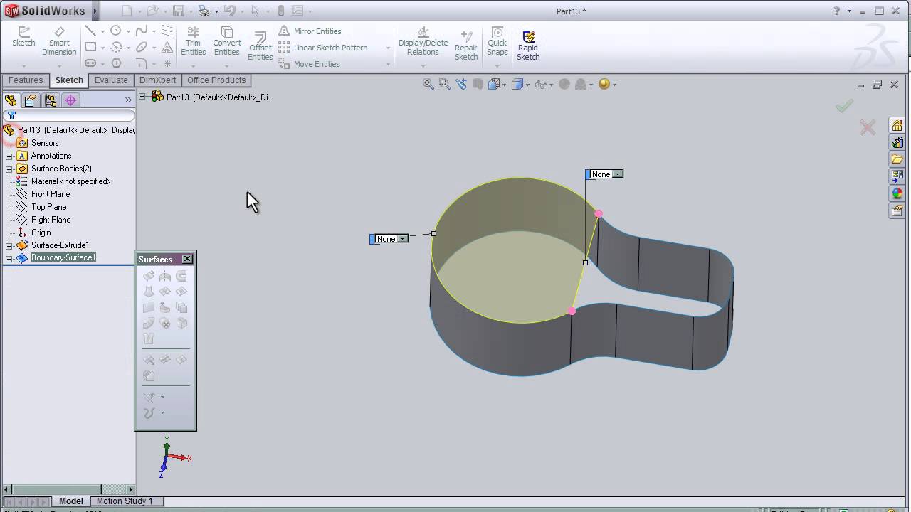 8- Учебное пособие по поверхностям SolidWorks: граничная поверхность