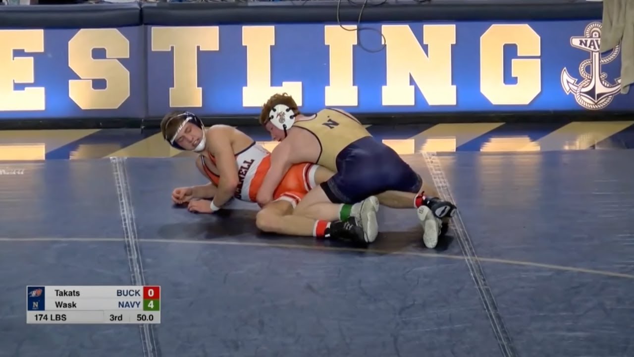 174lbs Danny Wask (Navy) vs Myles Takats (Bucknell)