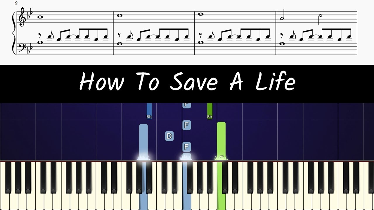 How to play piano part of How To Save A Life by The Fray (sheet music)