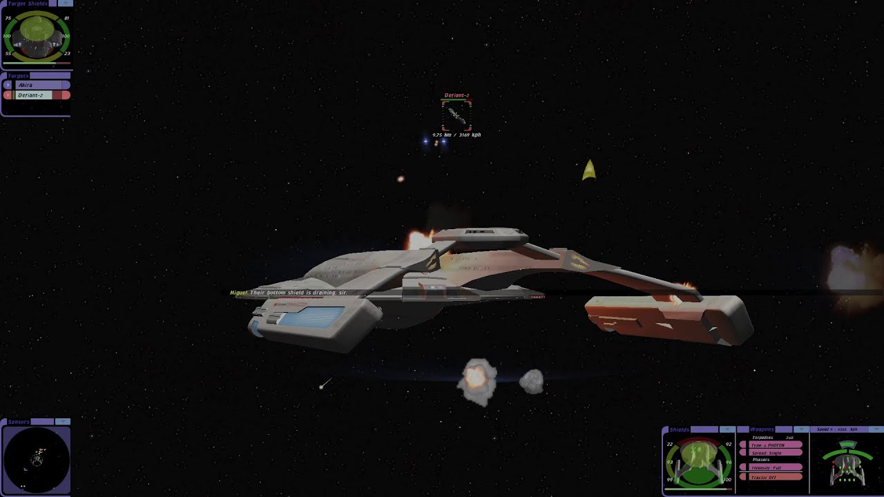 Star Trek Bridge Commander Remastered | 2 Akira's VS 2 Defiant's | Both Ways