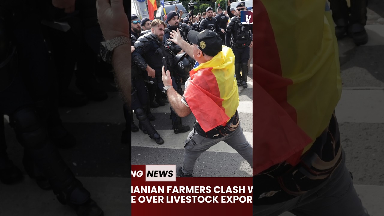Desitdown News (Romanian Farmers Clash with Police Over Livestock Export Ban) #desitdown #news