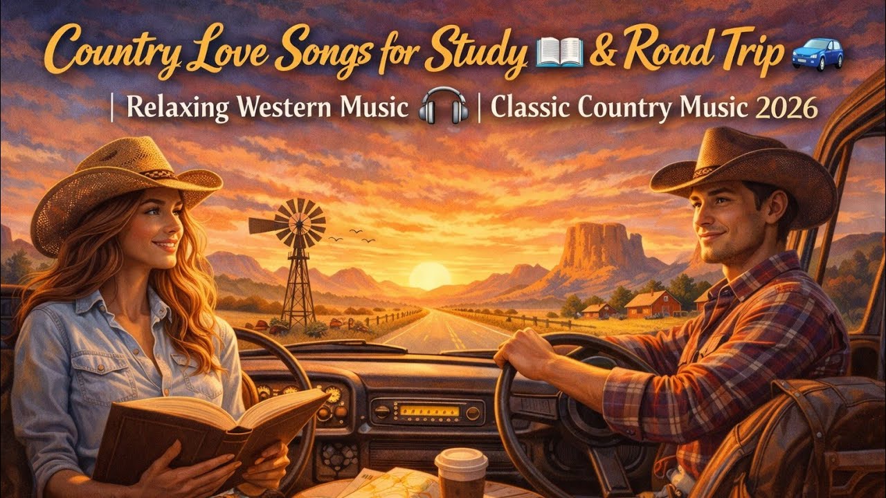 Country Love Songs for Study 📖& Road Trip 🚘 | Relaxing Western Music 🎧 | Classic Country Music 2026