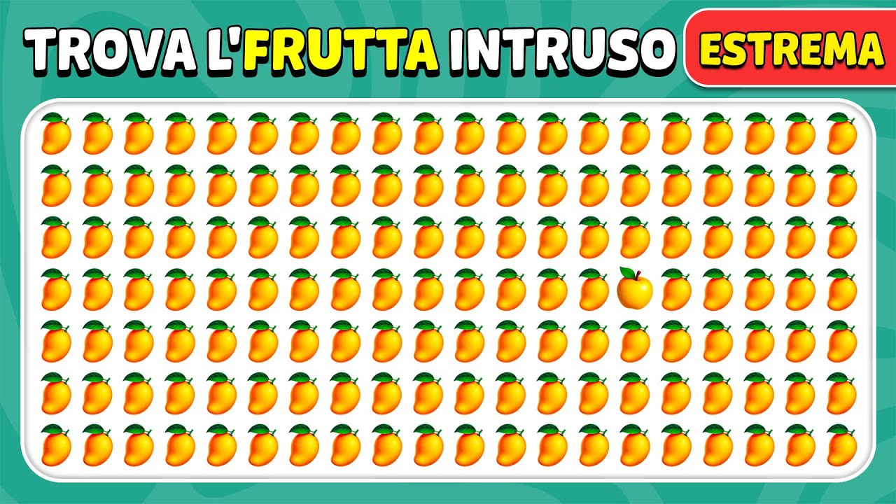 Trova l'intruso - Frutta - Edizione Estrema | Facile, Medio, Difficile | 30 Livelli | Ape Quiz