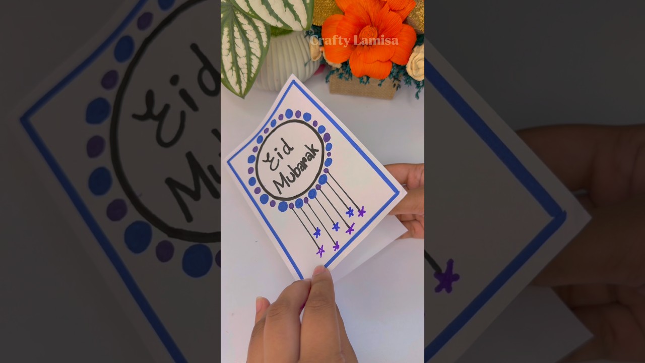 DIY Eid Mubaruk greeting Card🌙⭐️ #diy #art #crafts #craft #gift #eidmubarak #shorts #viralshorst