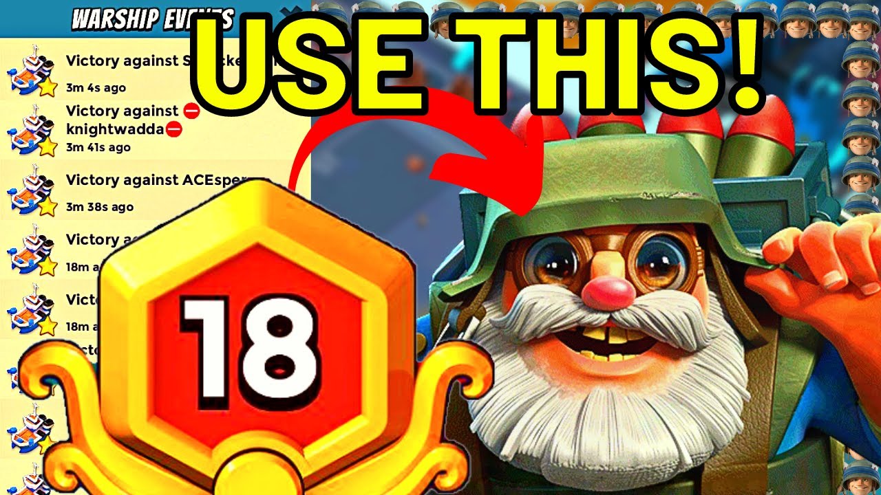 RANK 18 With The Power of BOMBARDIERS in Warships Season 37⚓Boom Beach | In The Trenches |4 ER |Bane