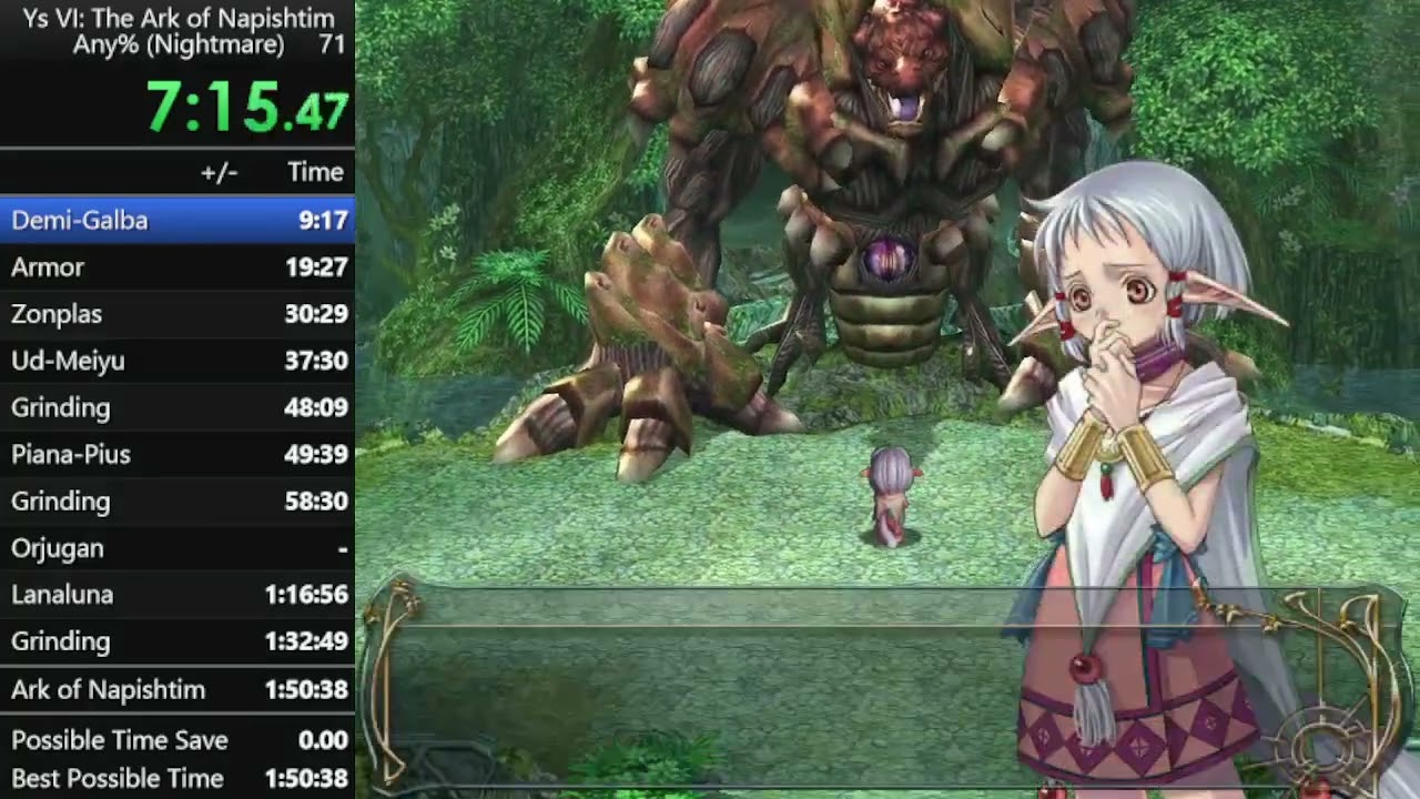 Ys VI: The Ark of Napishtim Speedrun (Any%, Nightmare, Catastrophe) in 1:43:01