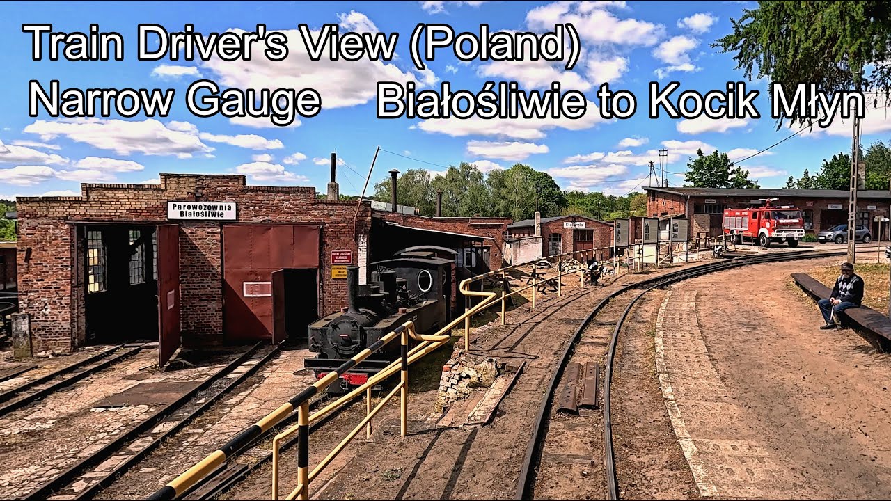 Train Driver's View, Poland - 600mm - Bydgosko-Wyrzyskie Koleje Dojazdowe, Białośliwie to Kocik Młyn