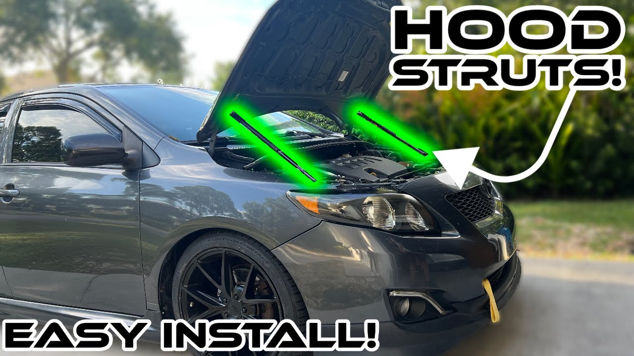 Установка СТОЕК КАПОТА на Corolla!