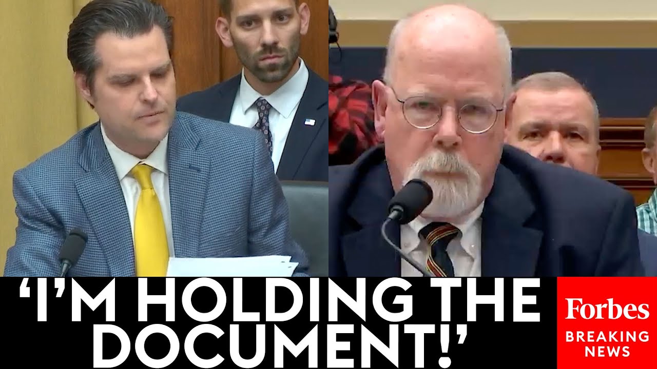 'Who Gave The Order On The Mueller Team To Wipe The Phones?': Gaetz Accuses Durham Of 'Cover-Up'