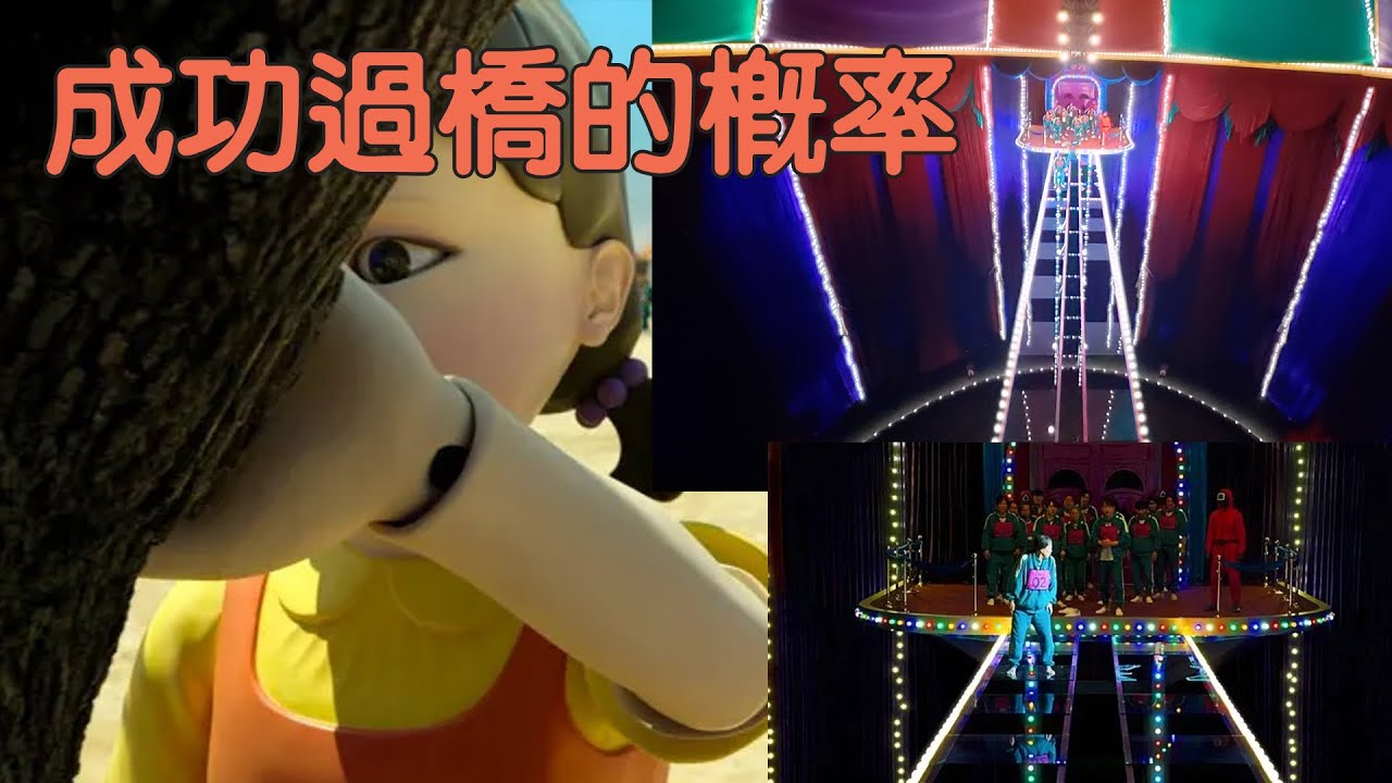 計算在《魷魚遊戲》中的過橋遊戲，各人成功過橋的概率