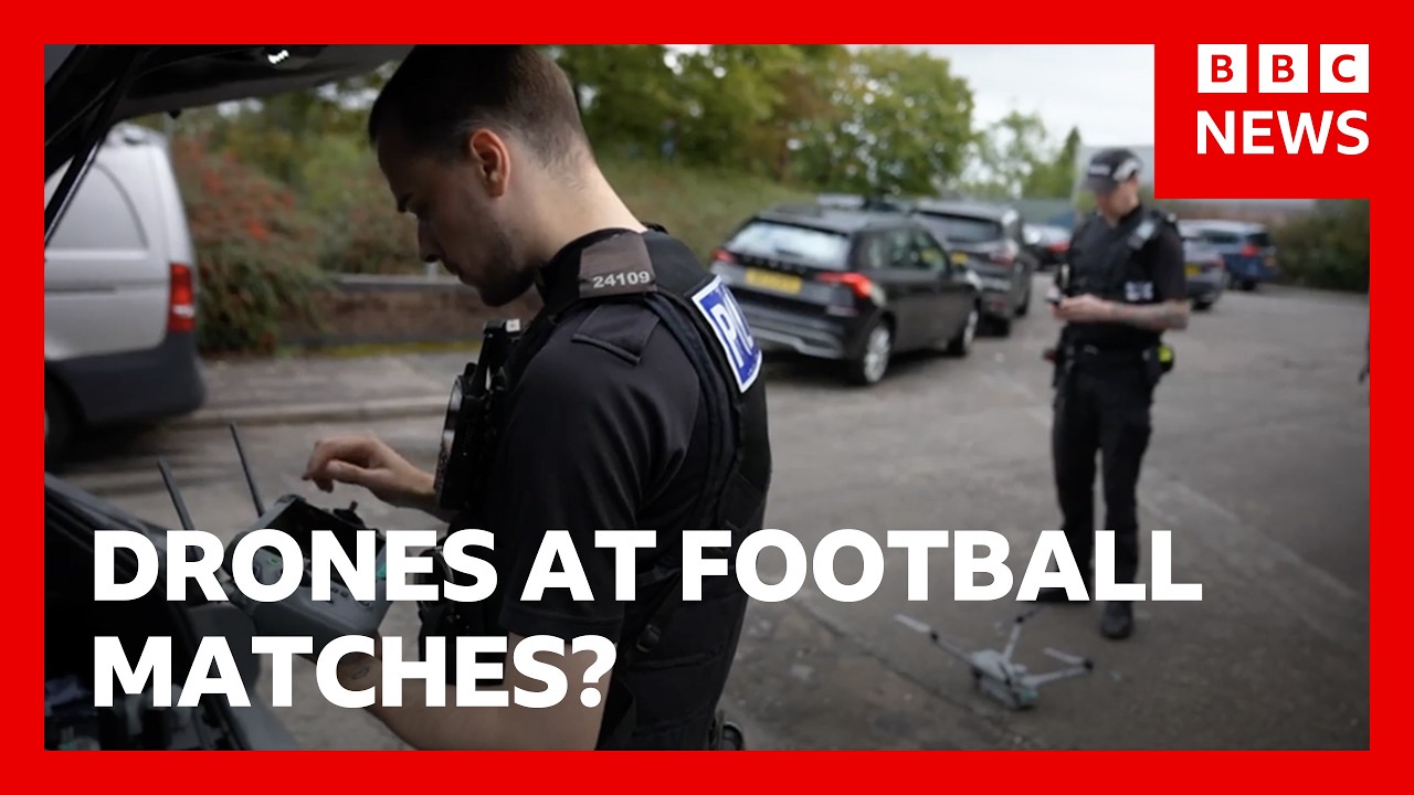 Can drones prevent disorder at Premier League football matches? | BBC News