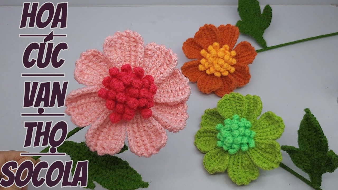 #17 Crochet Chocolate Cosmos | Móc Hoa Cúc Vạn Thọ Socola | Lennaflower