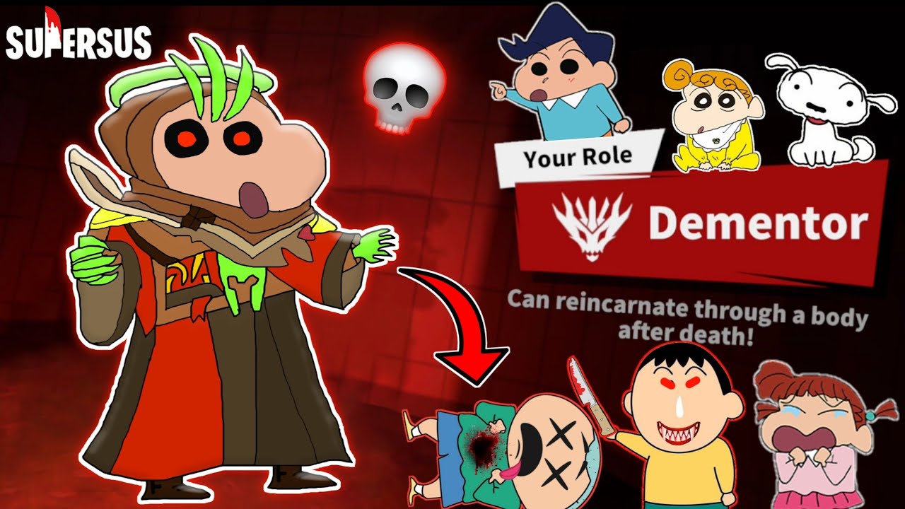 Shinchan became dementor in super sus and got rebirth power 😱🔥 | shinchan playing among us 3d 😂