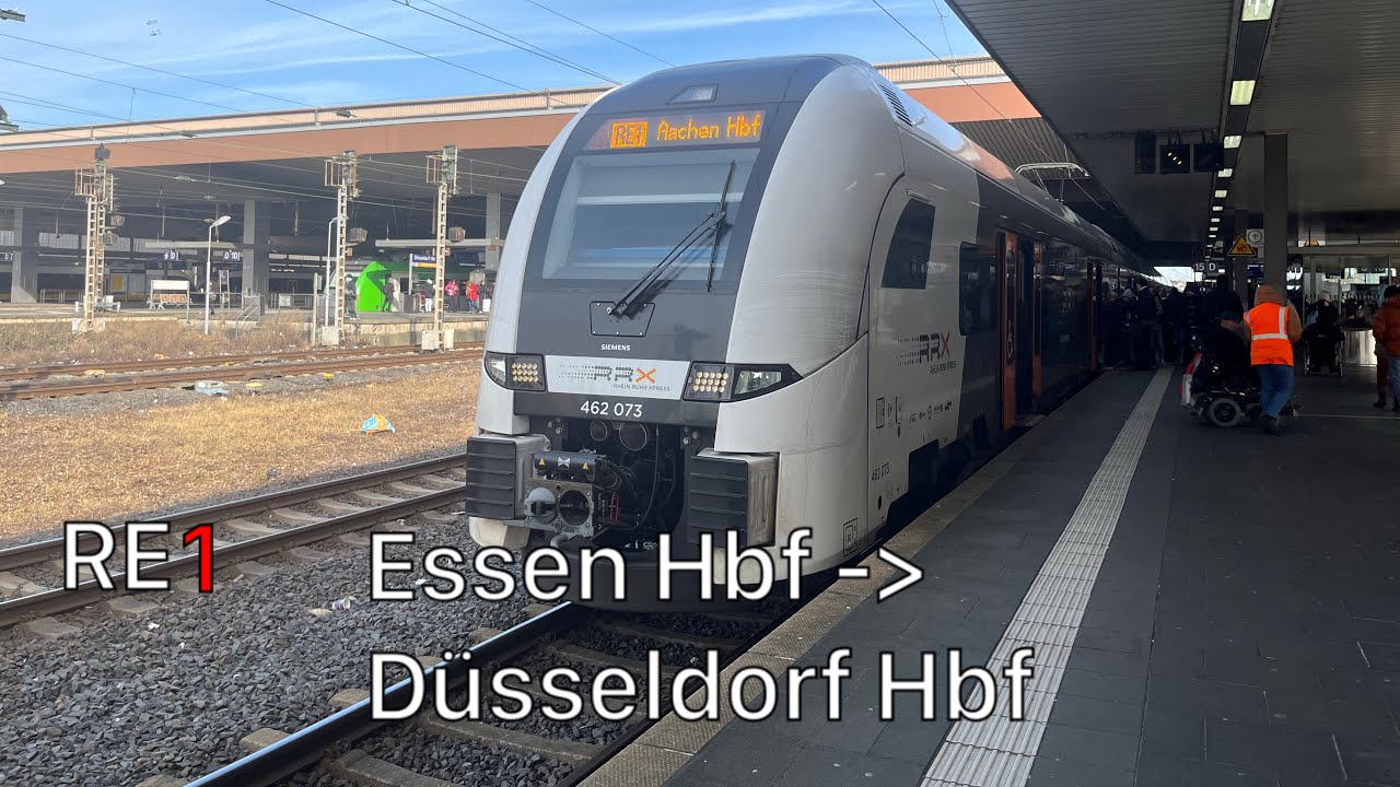 Die Mitfahrt mit dem RE1 von Essen Hbf bis Düsseldorf Hbf