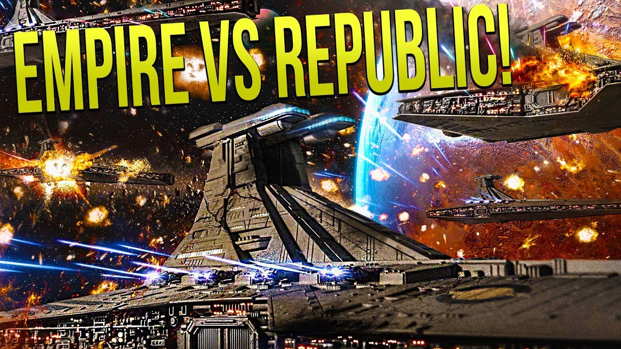 EMPIRE SUPER STAR DESTROYER vs REPUBLIC VENATORS - Star Wars Empire at War [Yoden Mod]