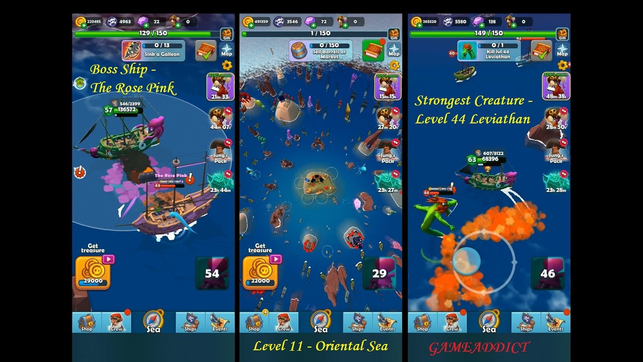 Pirate Raid Caribbean Battle - Oriental Sea - Level 10, All Tasks Done, All Creatures/Boss Defeated