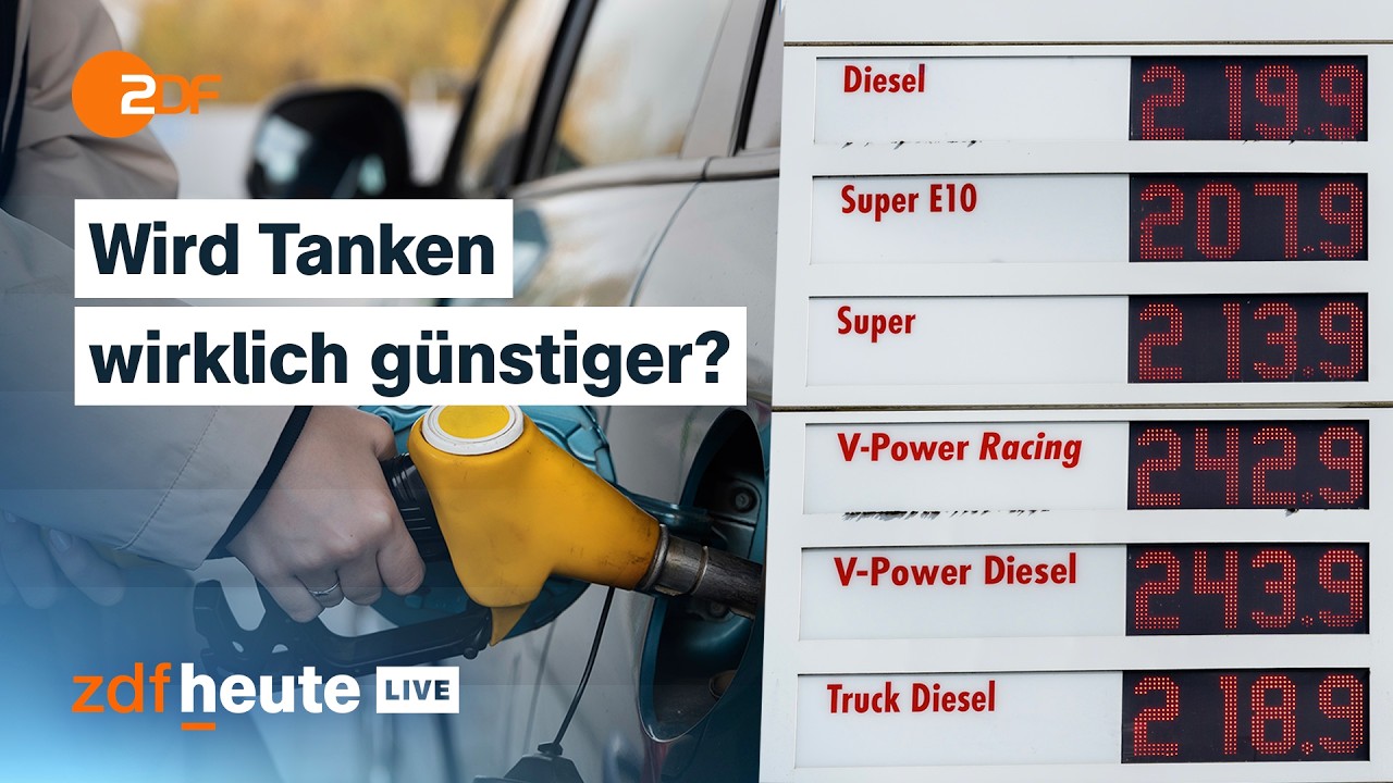 Regierung plant Maßnahmen gegen Spritpreise: Nur noch eine Preiserhöhung am Tag | ZDFheute live