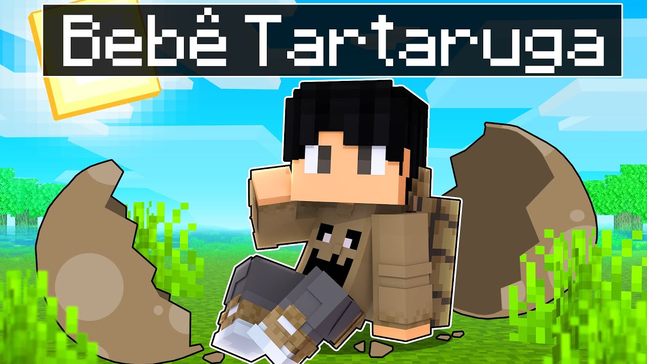 NASCI como um BEBÊ TARTARUGA no Minecraft