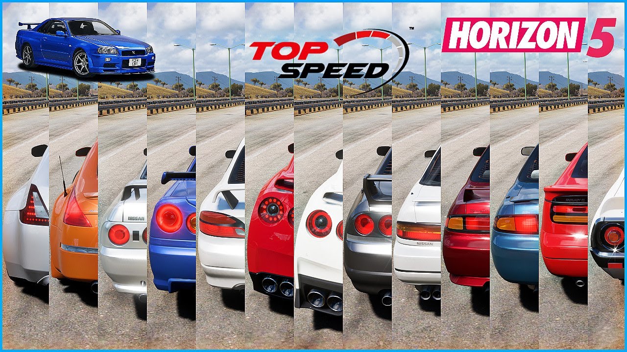 Forza Horizon 5 - Top 19 Fastest Nissan Cars | Acceleration & Top Speed Battle (Stock)