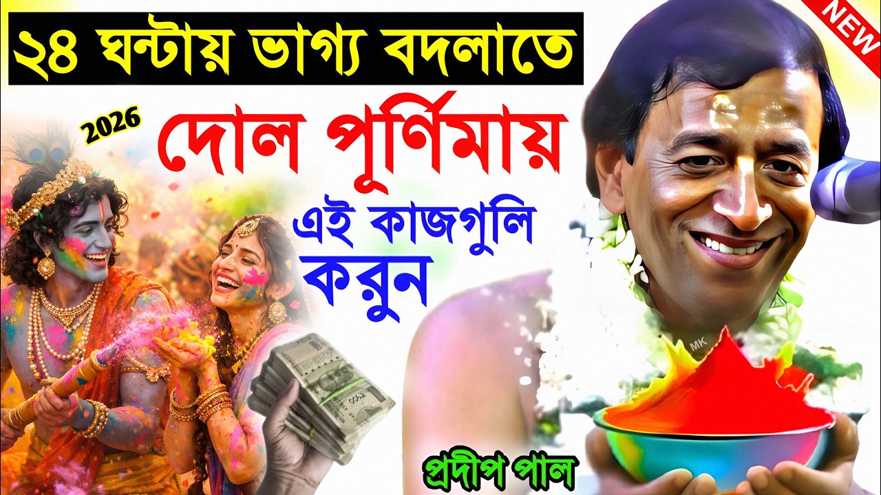 ২৪ ঘন্টায় ভাগ্য বদলাতে দোল পূর্ণিমায় এই কাজগুলি করুন ! dol purnima 2026 ! pradip pal kirtan