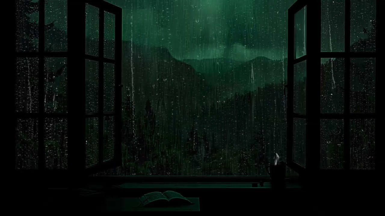 Soft Rain Outside an Open Window | Peaceful Night Ambience for Restful Deep Sleep Sounds ASMR Rain