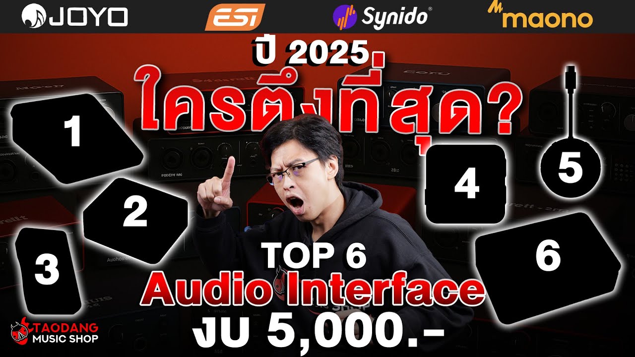 🔥Top 6 Audio Interfaces งบไม่เกิน 5,000.- ใครตึงที่สุด? | Synido, Maono, JOYO, ESI | เต่าแดง