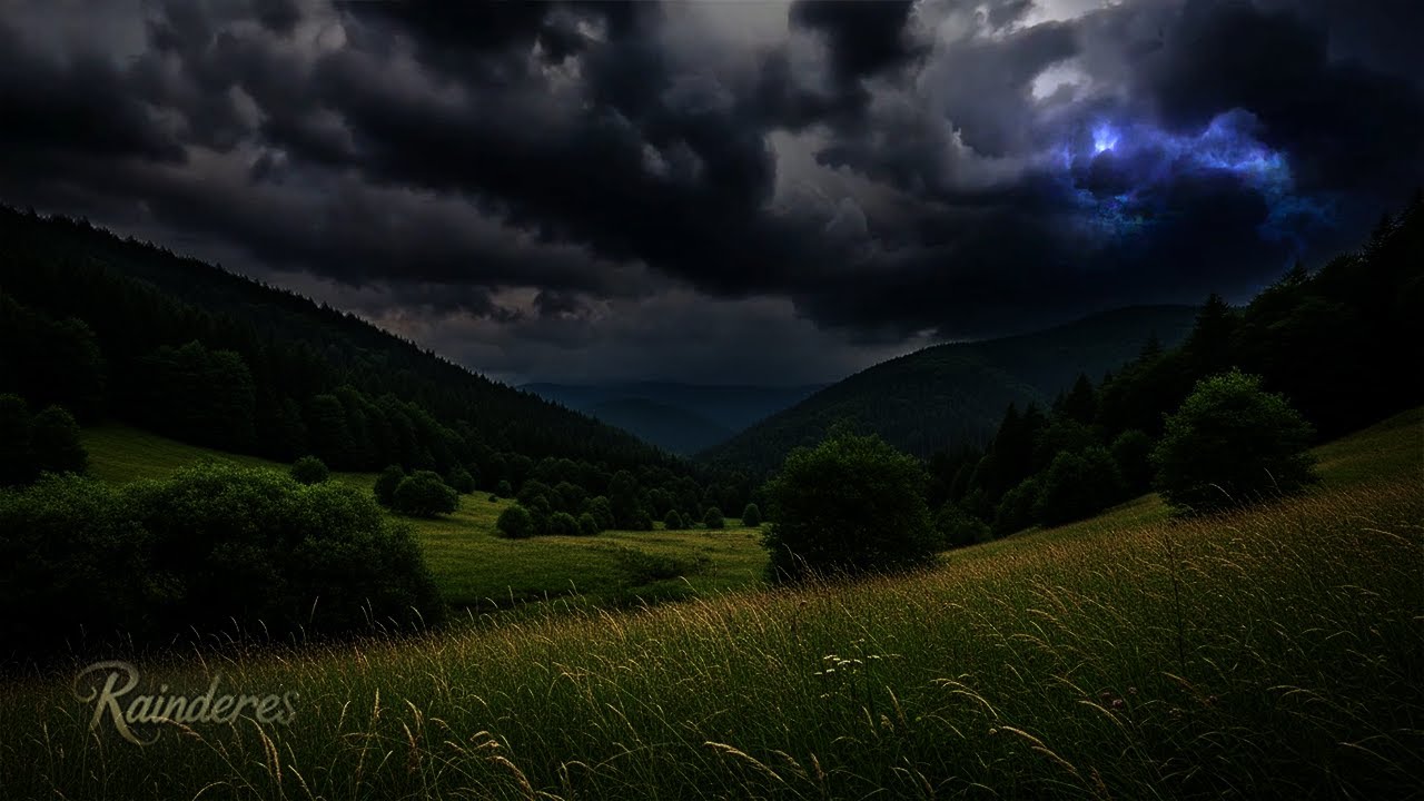 Dark Thunderstorm Approaching Over Valley | Calm Before the Storm Ambience | 11 HOURS