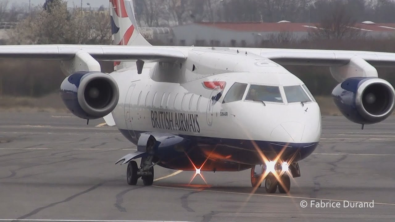 British Airways (Sun-Air) Dornier Do-328-300 take off at St Etienne Loire [EBU/LFMH]