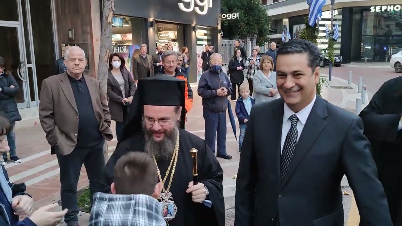 Υποδοχή Μητροπολίτη Δαμασκηνού στο Αγρίνιο και ομιλία Δημάρχου Αγρινίου.