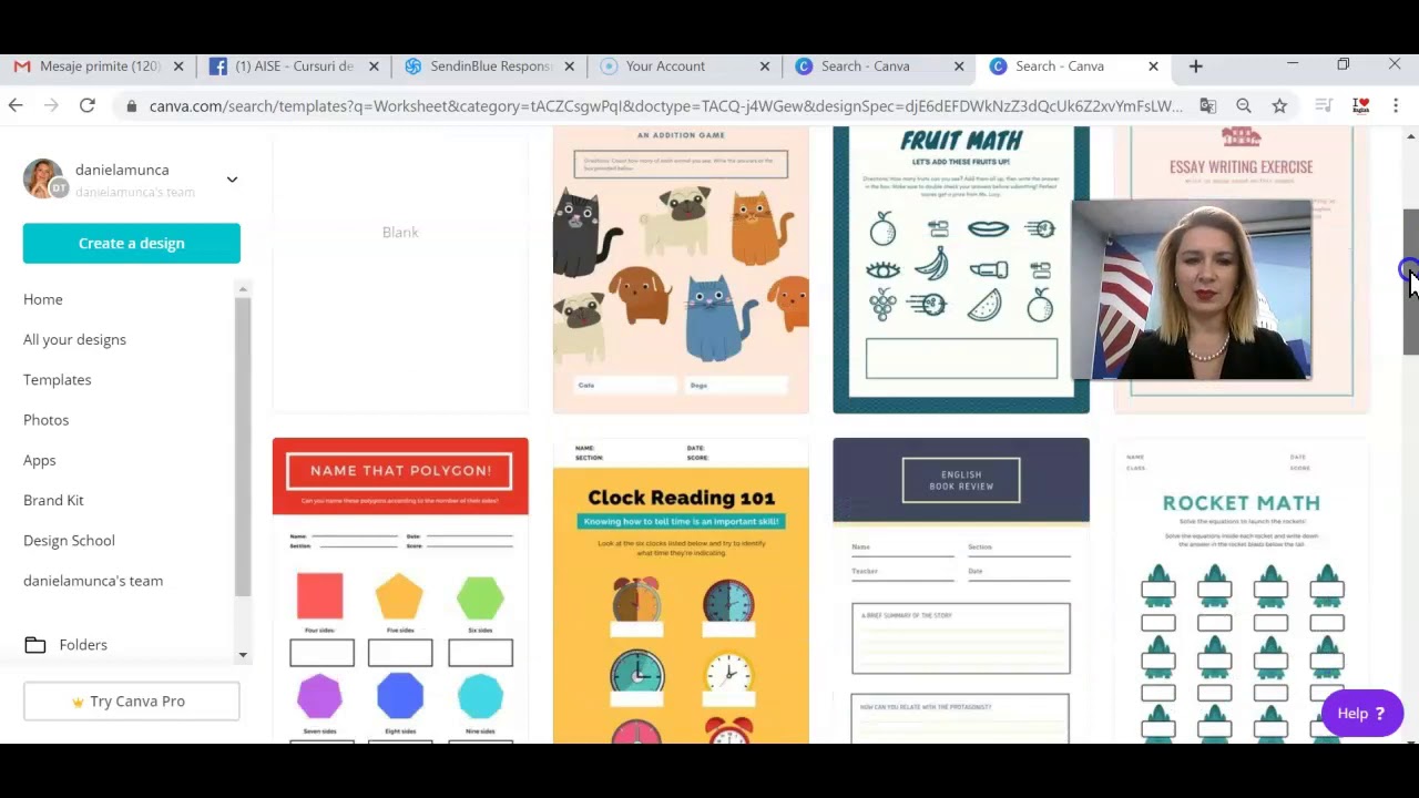 Fișe de lucru / Produse cu ajutorul Instrumentului Canva