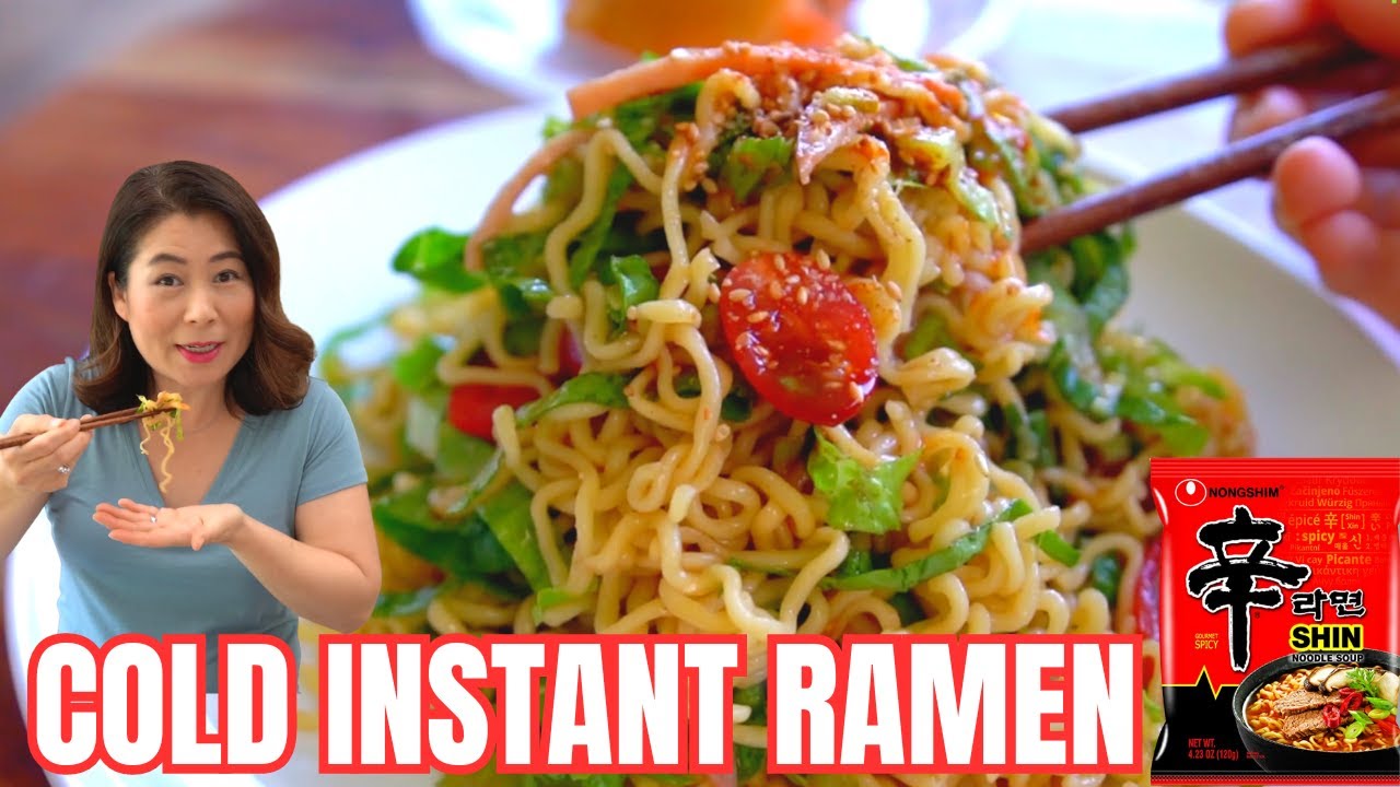 If you are craving noodles & a salad, this is the recipe! CRAZY Delicious Instant Ramen Recipe 냉라면