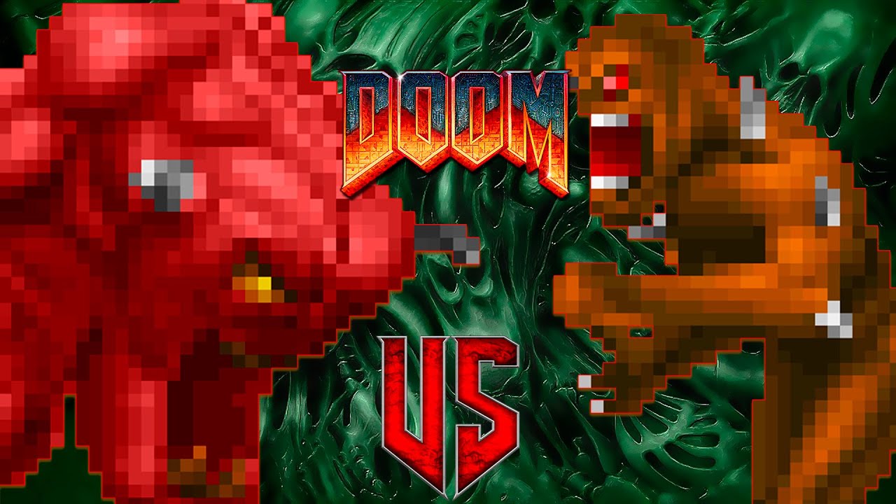 Pinky vs imps - DOOM Classic : Versus Mega Battle : Monster Infighting - Retro Deadly Arena