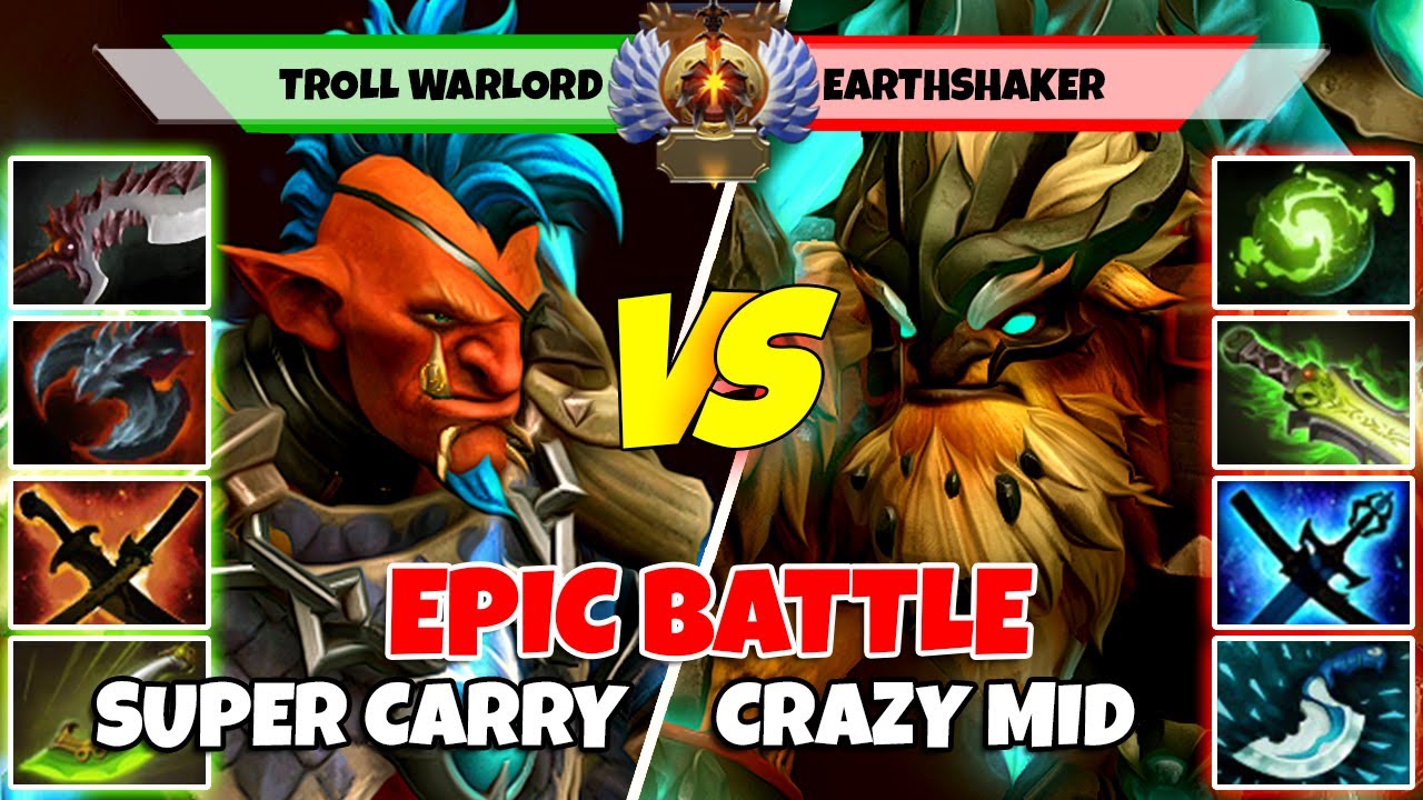 TROLL WARLORD (Carry) vs EARTHSHAKER (Carry) - Battle Of Immortal Rank Dota 2 Players - Z Dota 2