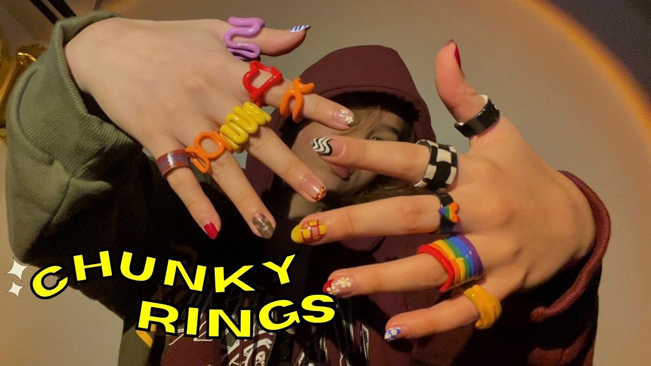 diy chunky clay rings to ✨ spice up ur fit ✨