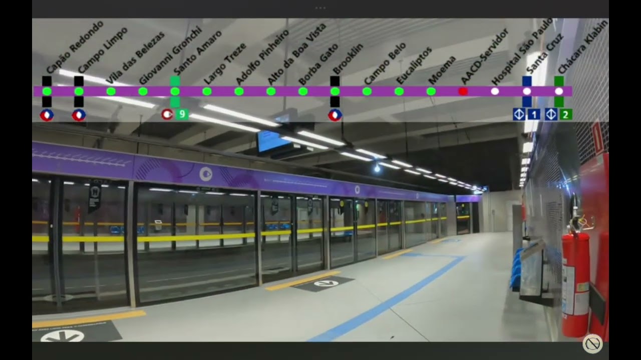 Linha 5 lilás do metrô Line 5 lilac of metro. Campo belo até Chácara Klabin.