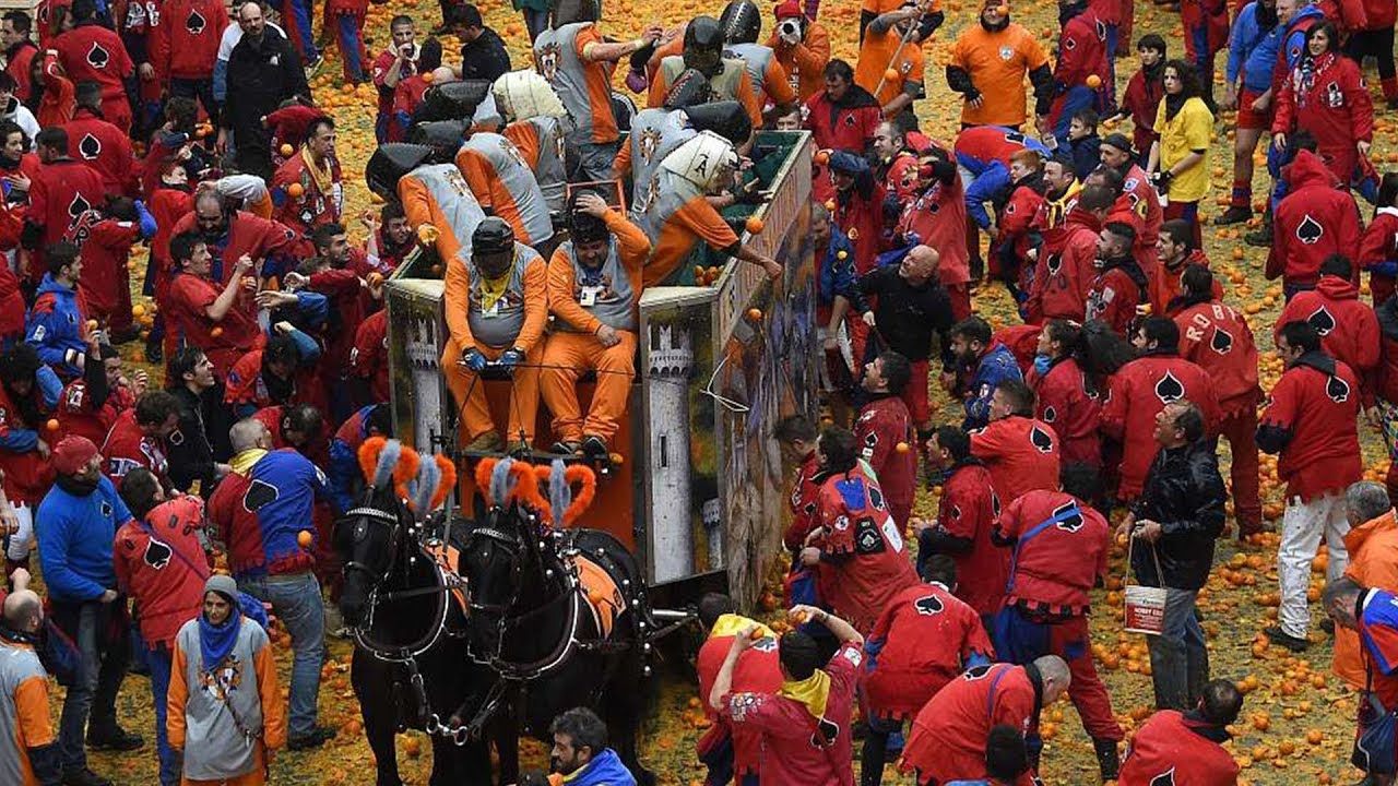 Thousands attend annual 'Battle of the Oranges' in Italy