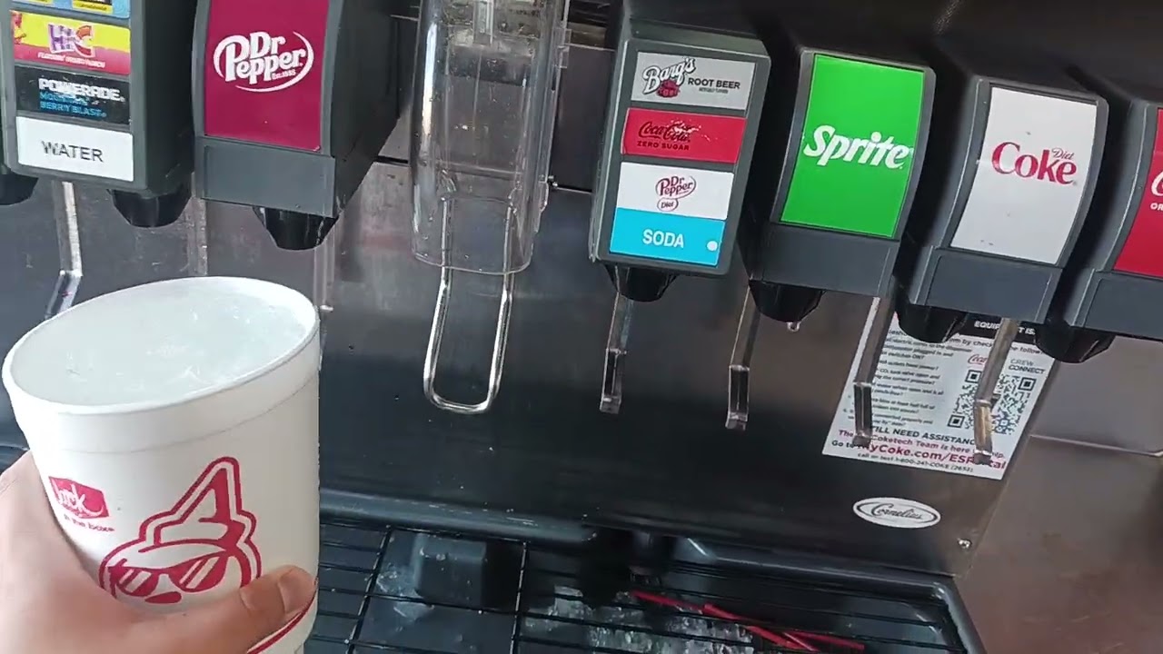I'm Getting Ice Cold Large Sprite Lemon-Lime Soda At Jack In The Box Restaurants.