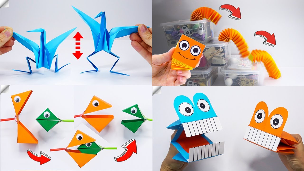 4 Craft ideas  Moving PAPER TOYS  PAPER TOYS antistress