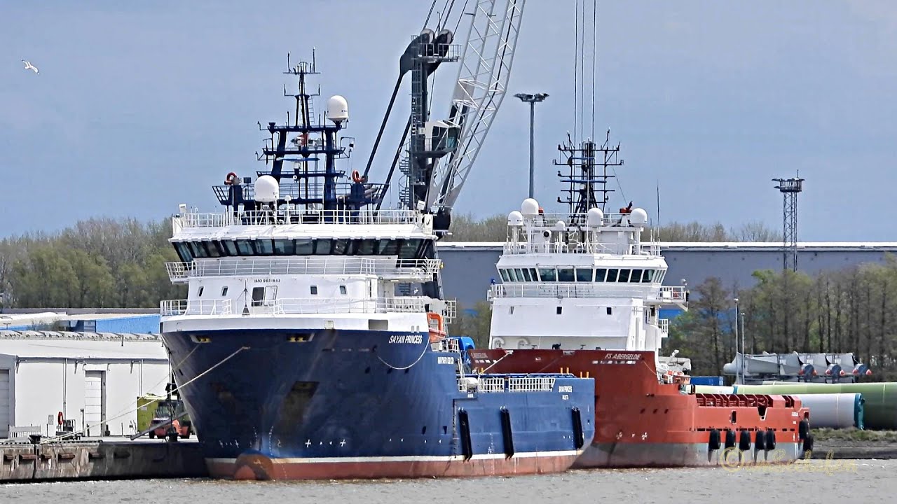 Windpark Versorger SAYAN PRINCESS Emden Offshore supply ship tug 9HA3059 IMO 9651852
