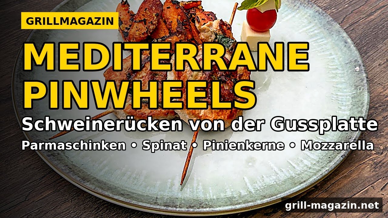 Schweinerücken mal anders: Mediterrane Pinwheels von der Gussplatte + Parmesan Süßkartoffeln