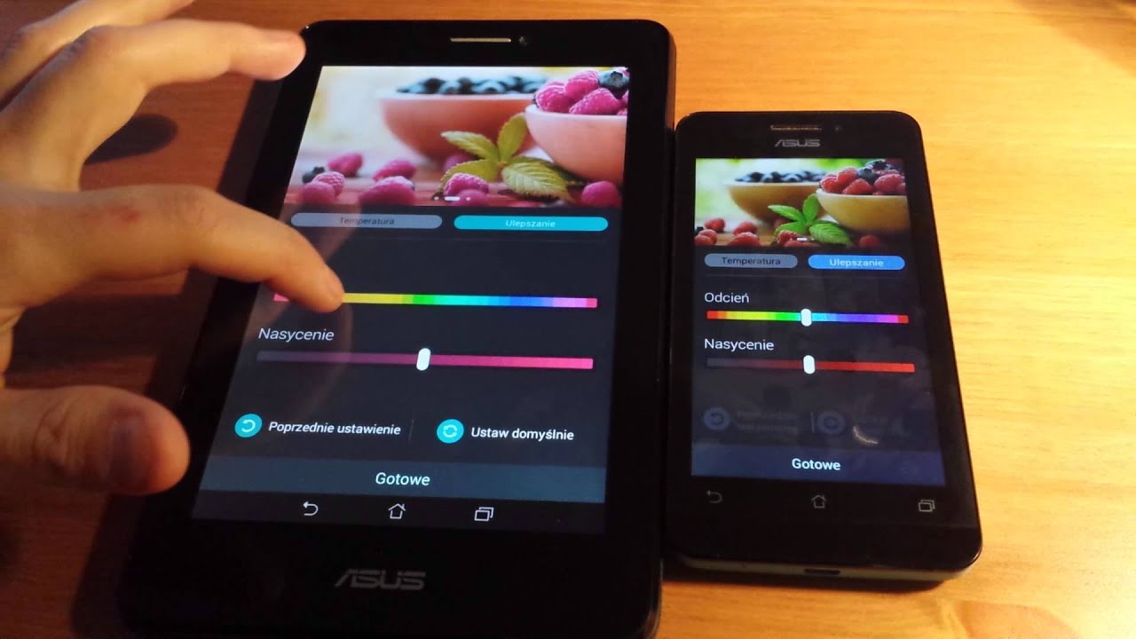 ASUS - SPLENDID - regulacja wyświetlacza smartfona lub tableta