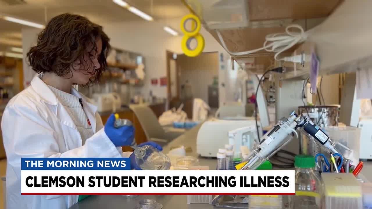 Clemson student studying her own illness