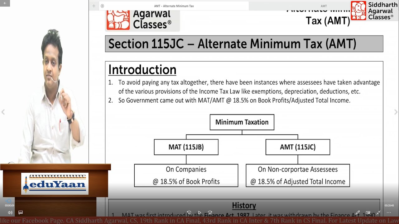 AMT - Alternate Minimum Tax | 115JC | Siddharth Agarwal